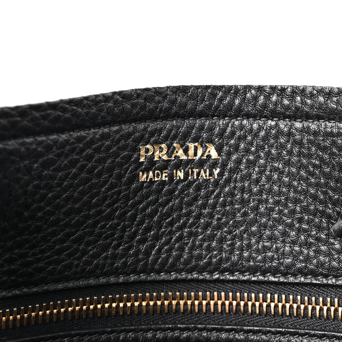 Vitello Daino Chain Shopping Tote Black