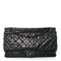 Metallic Aged Calfskin Quilted 2.55 Reissue 226 Flap So Black