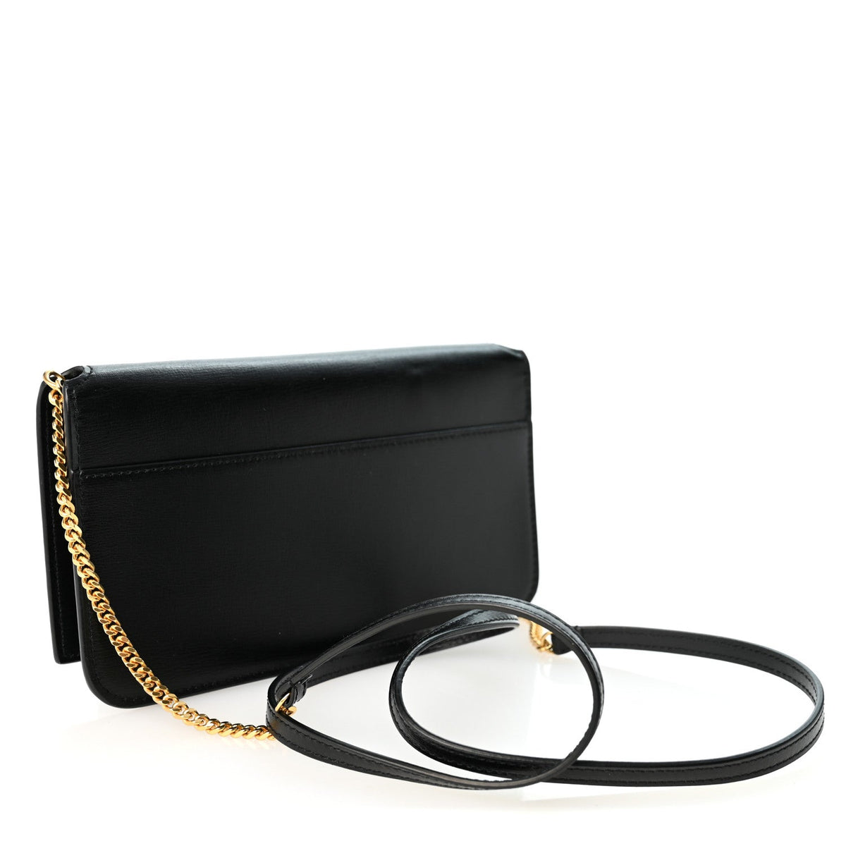 Grained Calfskin Monogram Phone Holder Crossbody Black