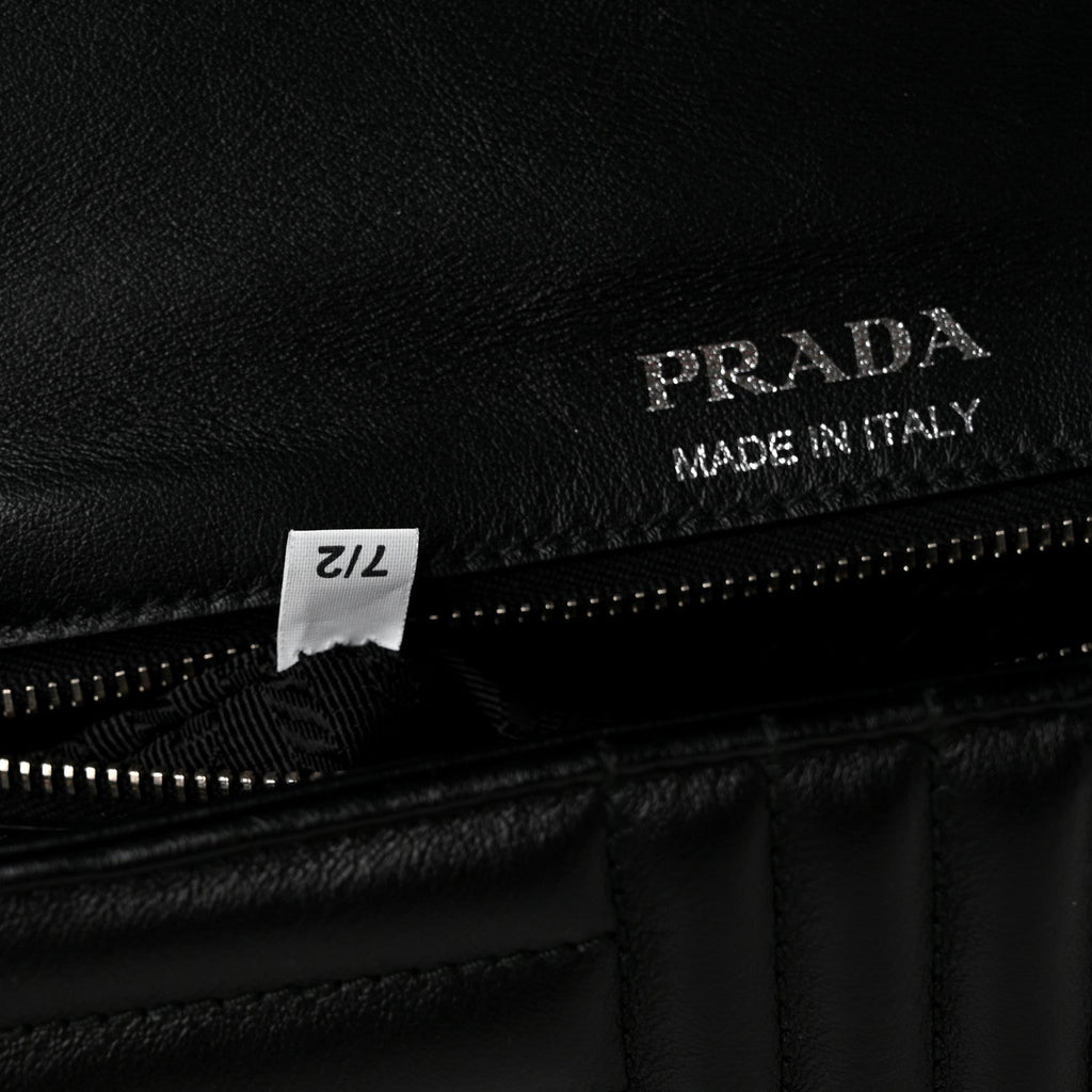 Soft Calfskin Impunture Diagramme Medium Chain Flap Shoulder Bag Black