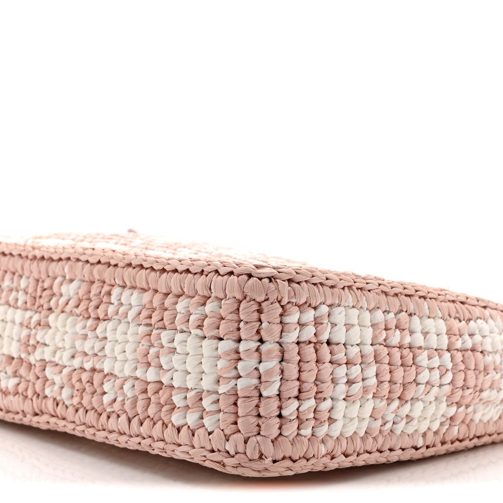 Yarn Raffia Effect Crochet Mini Re-Edition Shoulder Bag Alabastro
