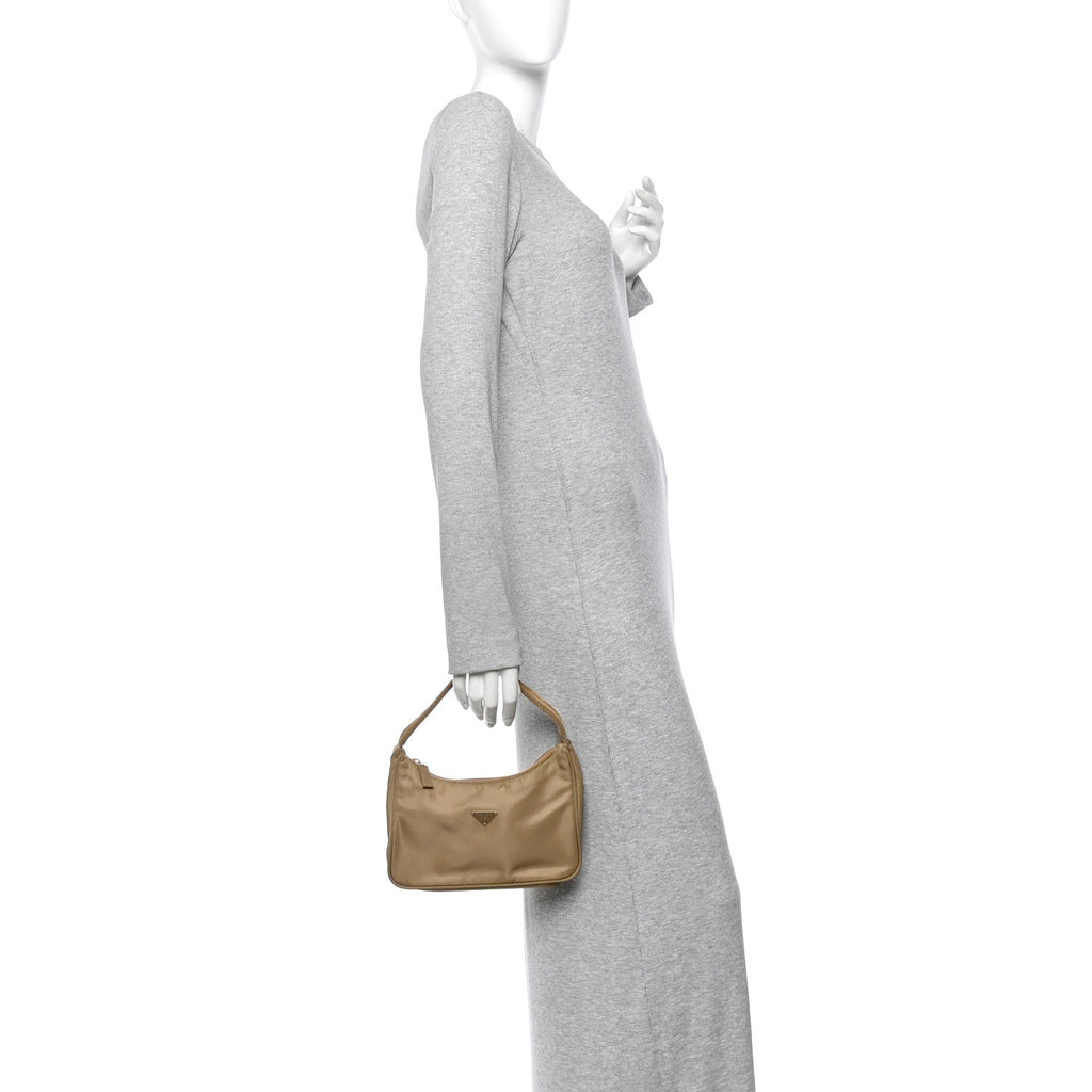 Tessuto Nylon Sport Shoulder Bag  Cammello
