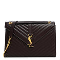 Grain De Poudre Matelasse Chevron Large Monogram Satchel Rouge Legion