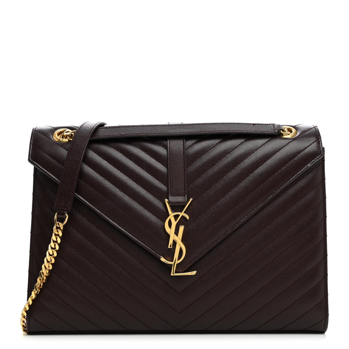 Grain De Poudre Matelasse Chevron Large Monogram Satchel Rouge Legion