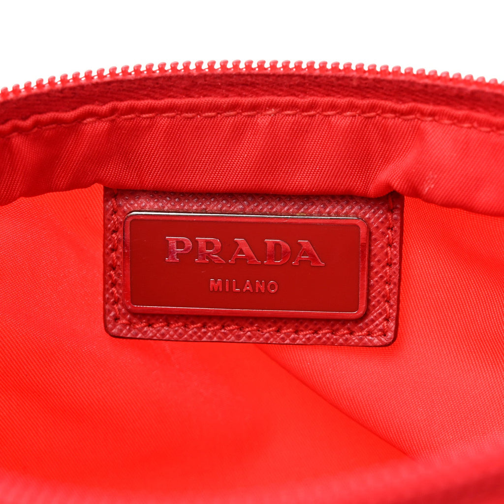 Nylon Vela Saffiano Flat Messenger Bag Rosso