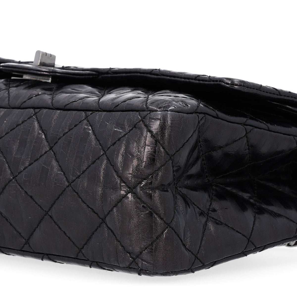 Metallic Calfskin Striped 2.55 Reissue 226 Flap Black