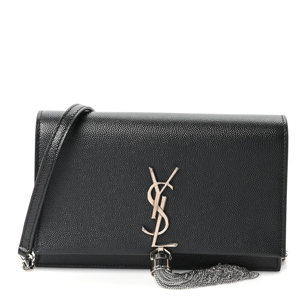 Grain De Poudre Classic Monogram Kate Tassel Chain Wallet Black