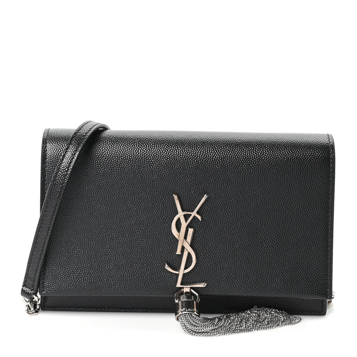 Grain De Poudre Classic Monogram Kate Tassel Chain Wallet Black