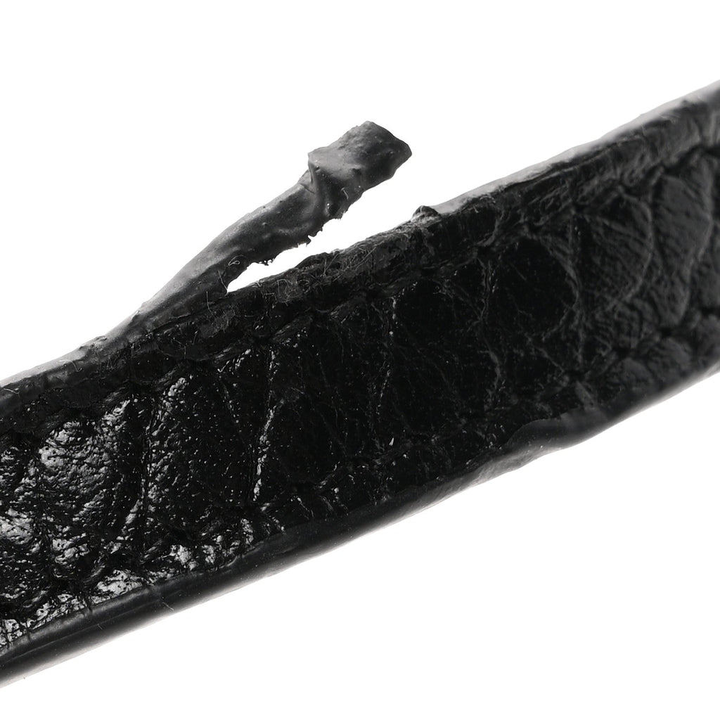 Calfskin Crocodile Embossed Paris Mini Toy Shopper Tote Black