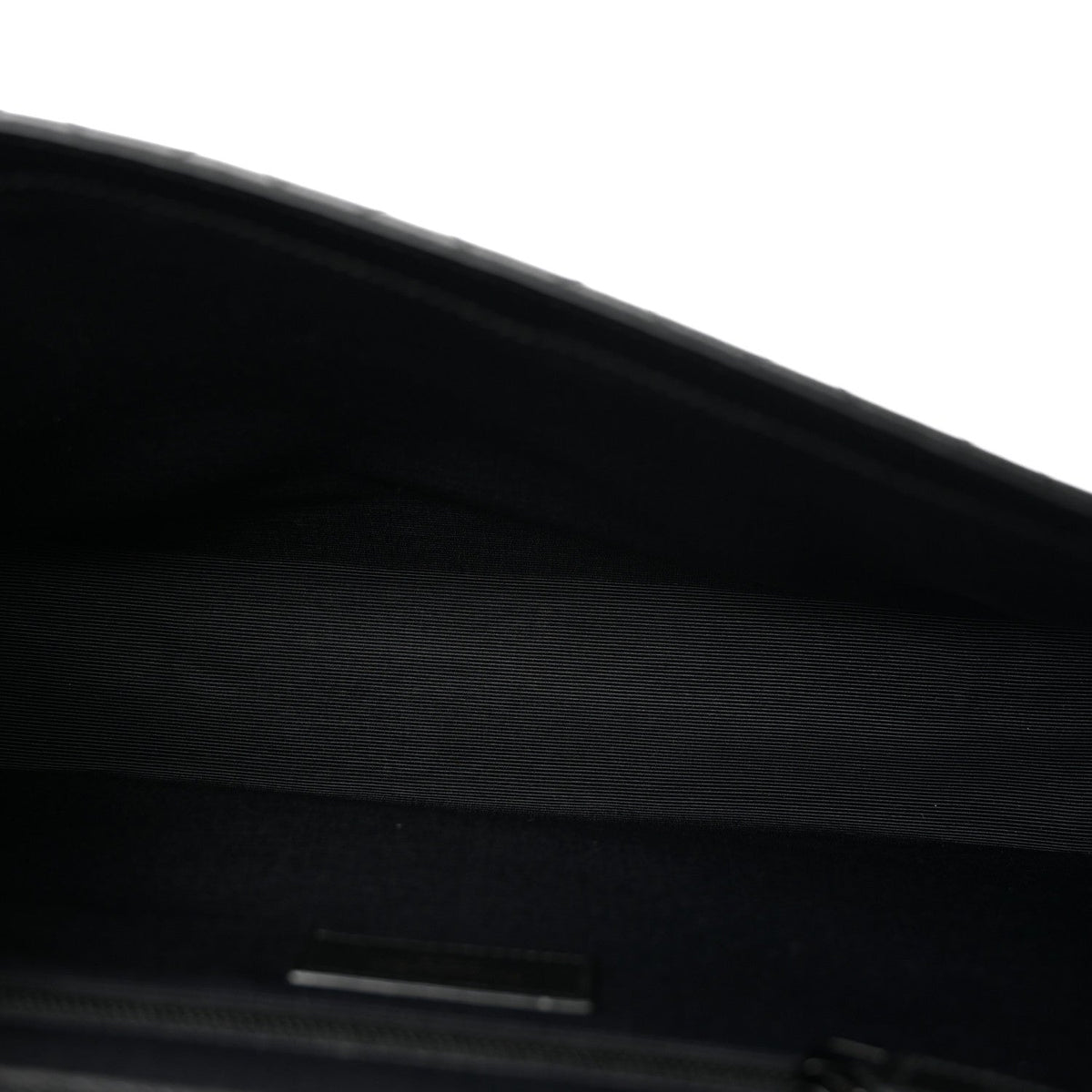 Grain De Poudre Textured Mixed Matelasse Large Triquilt Monogram Monochrome Satchel Black