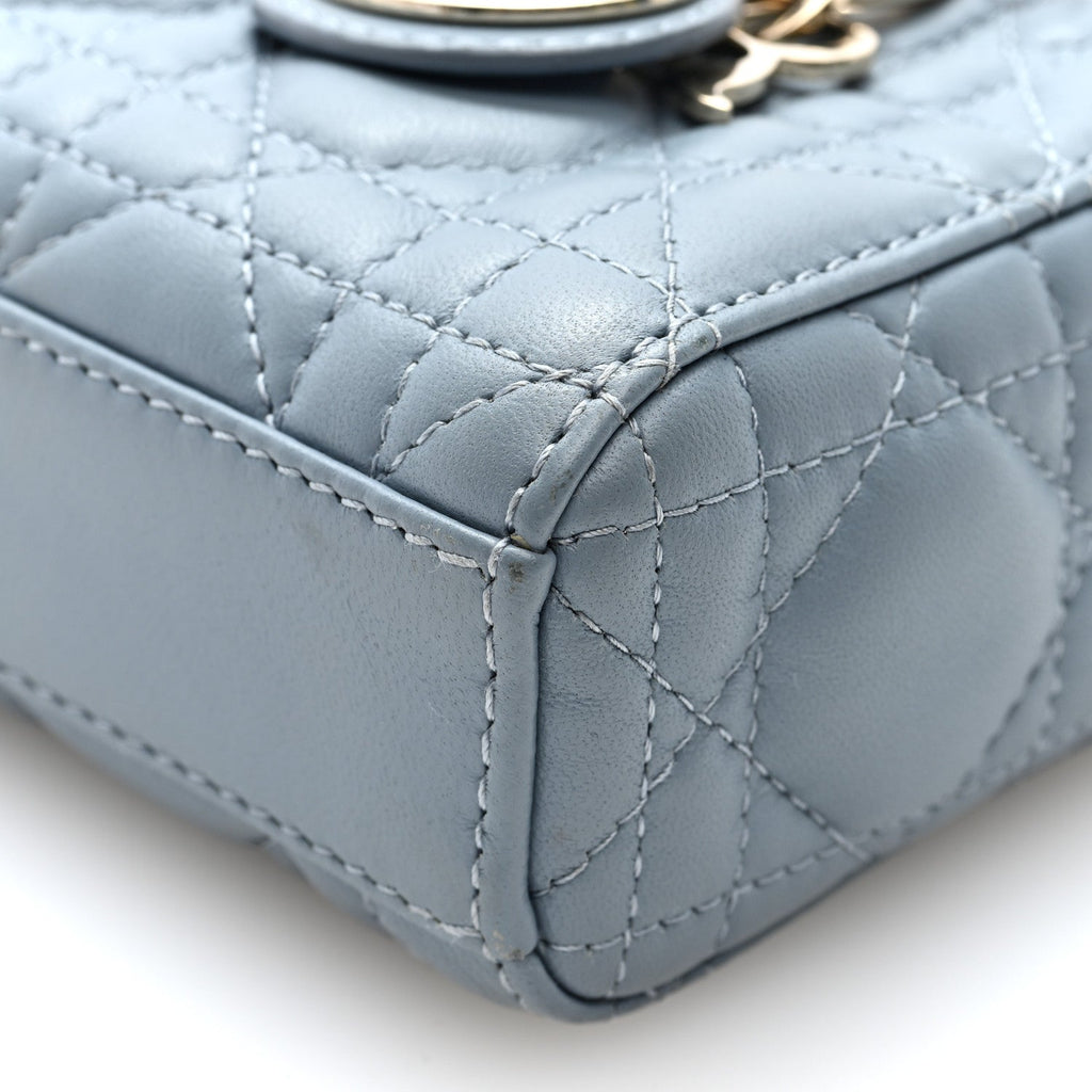 Lambskin Cannage Micro Lady D-Joy  Cloud Blue