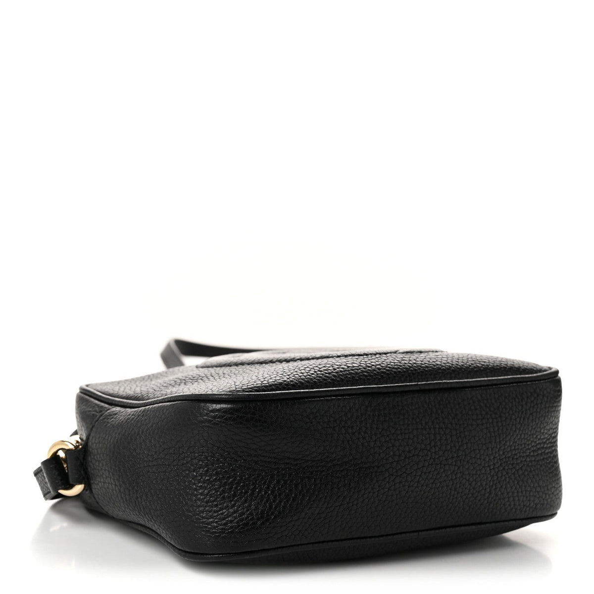 Pebbled Calfskin Small Soho Disco Bag Black