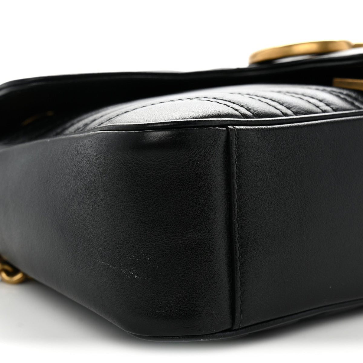 Calfskin Matelasse Small GG Marmont Shoulder Bag Black
