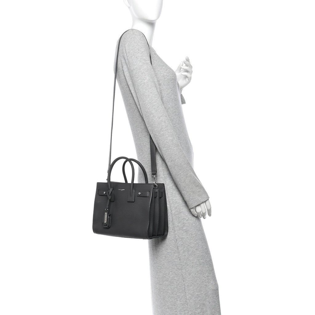 Grained Calfskin Baby Sac De Jour Souple Asphalt