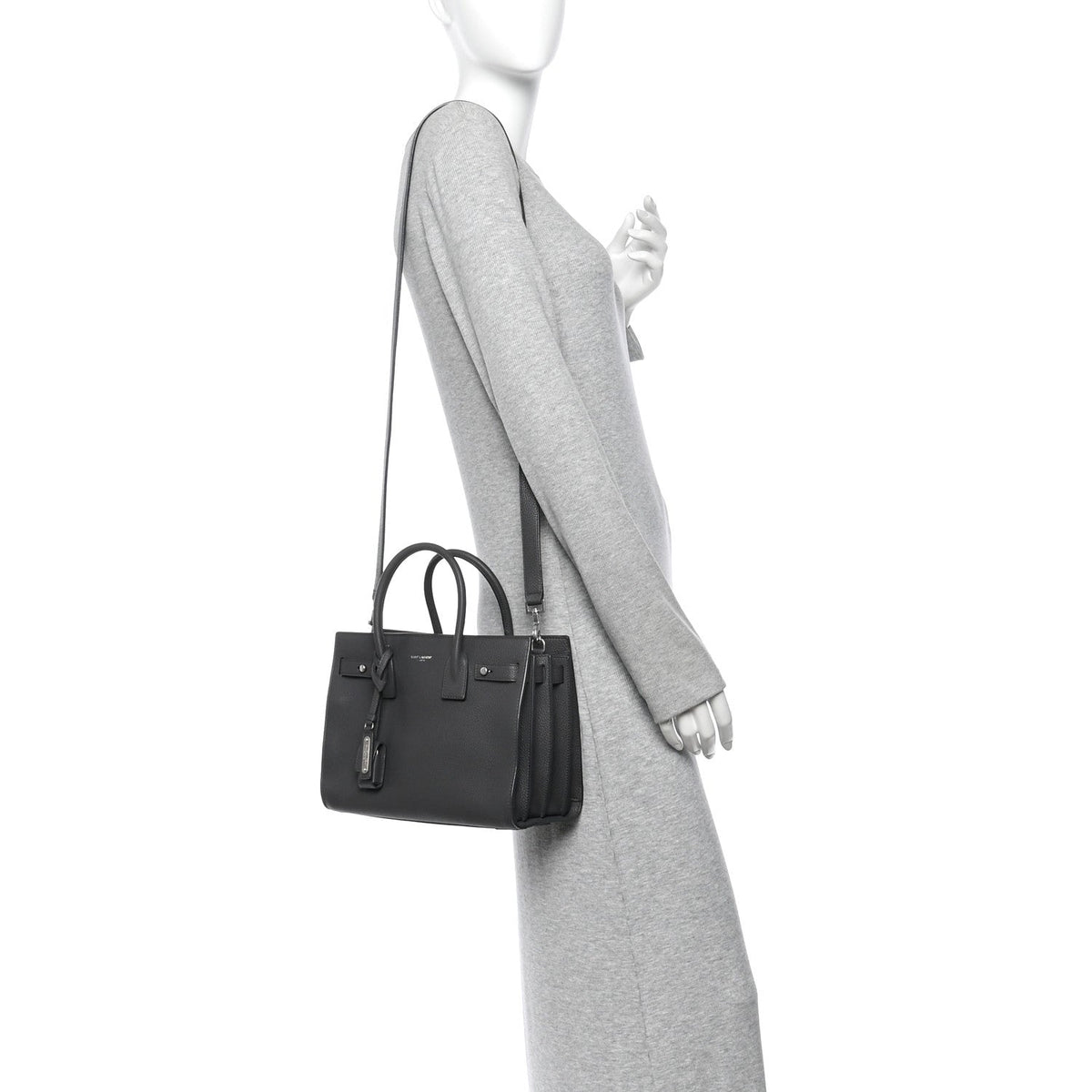 Grained Calfskin Baby Sac De Jour Souple Asphalt
