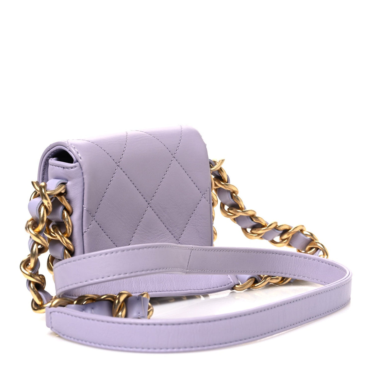 Calfskin Quilted Mini Framing Chain Bag Light Purple