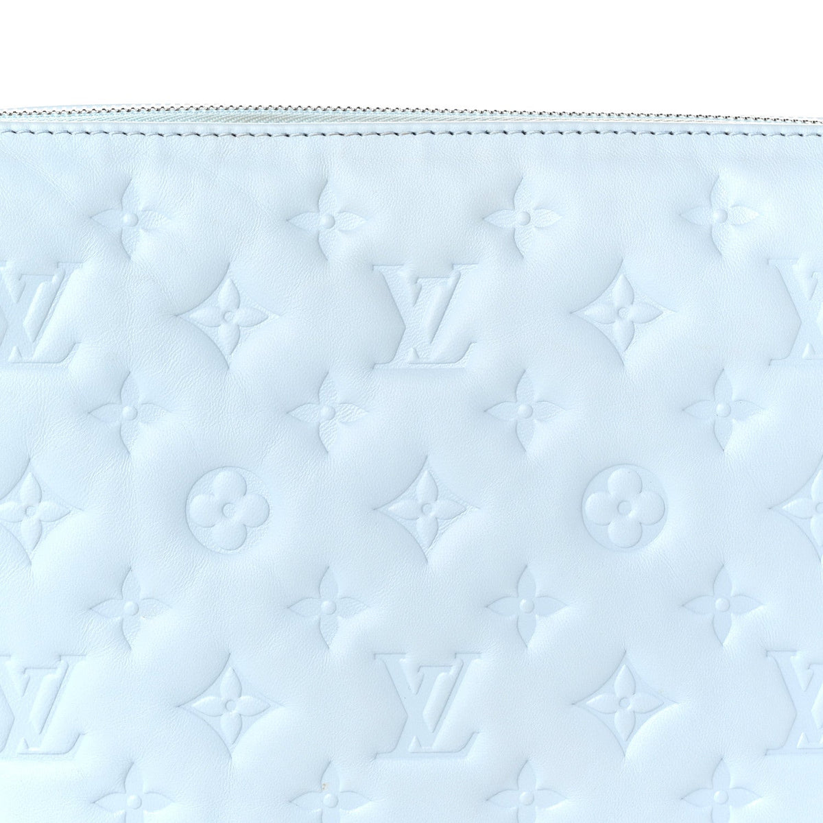 Lambskin Embossed Monogram Coussin PM Ice Blue