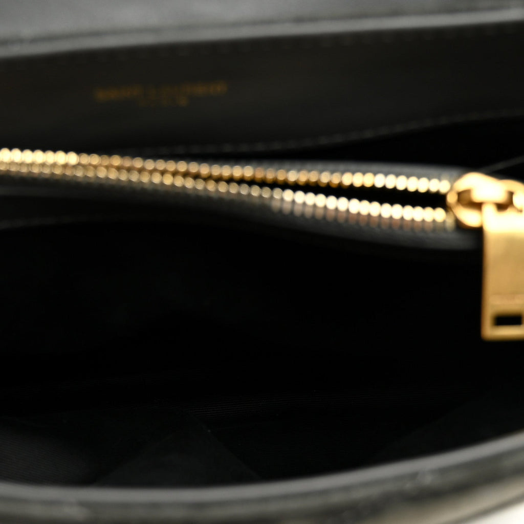 Suede Calfskin Y Quilted Monogram Small Loulou Chain Satchel Storm