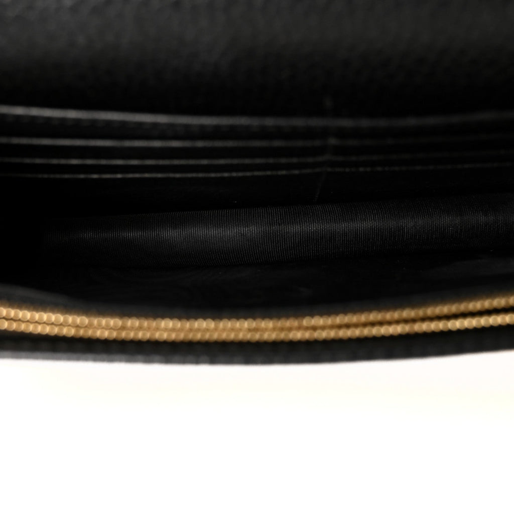 Calfskin Mini GG Marmont Chain Wallet Black