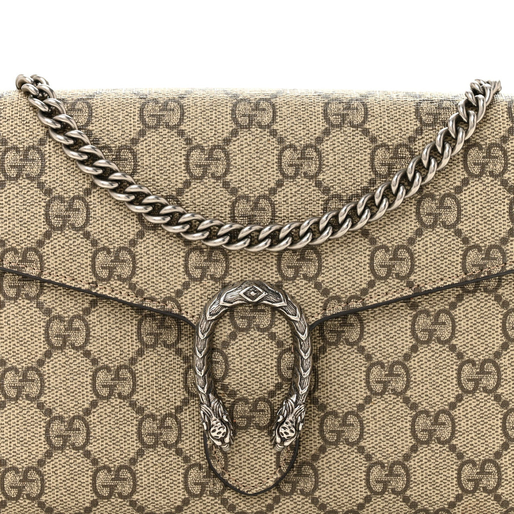 GG Supreme Monogram Mini Dionysus Chain Wallet Beige Taupe