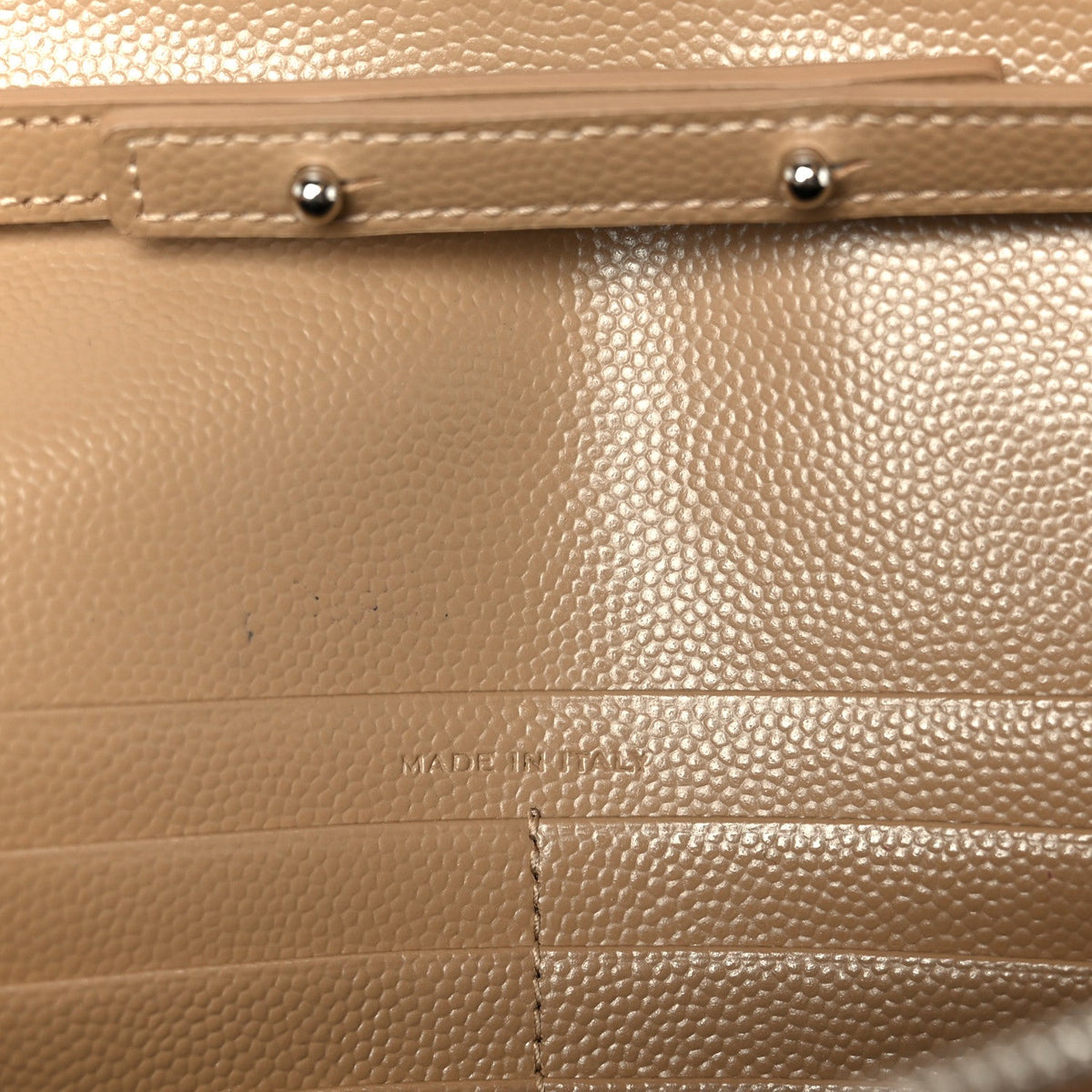 Grain De Poudre Matelasse Chevron Monogram Envelope Chain Wallet Dark Beige