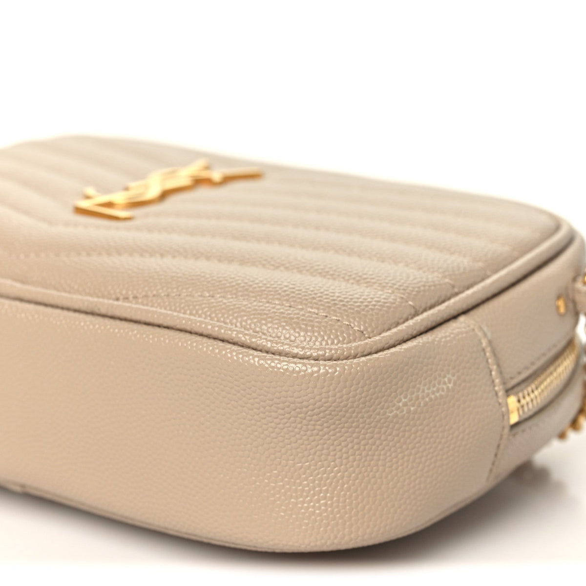 Grain De Poudre Matelasse Monogram Mini Lou Camera Bag Dark Beige