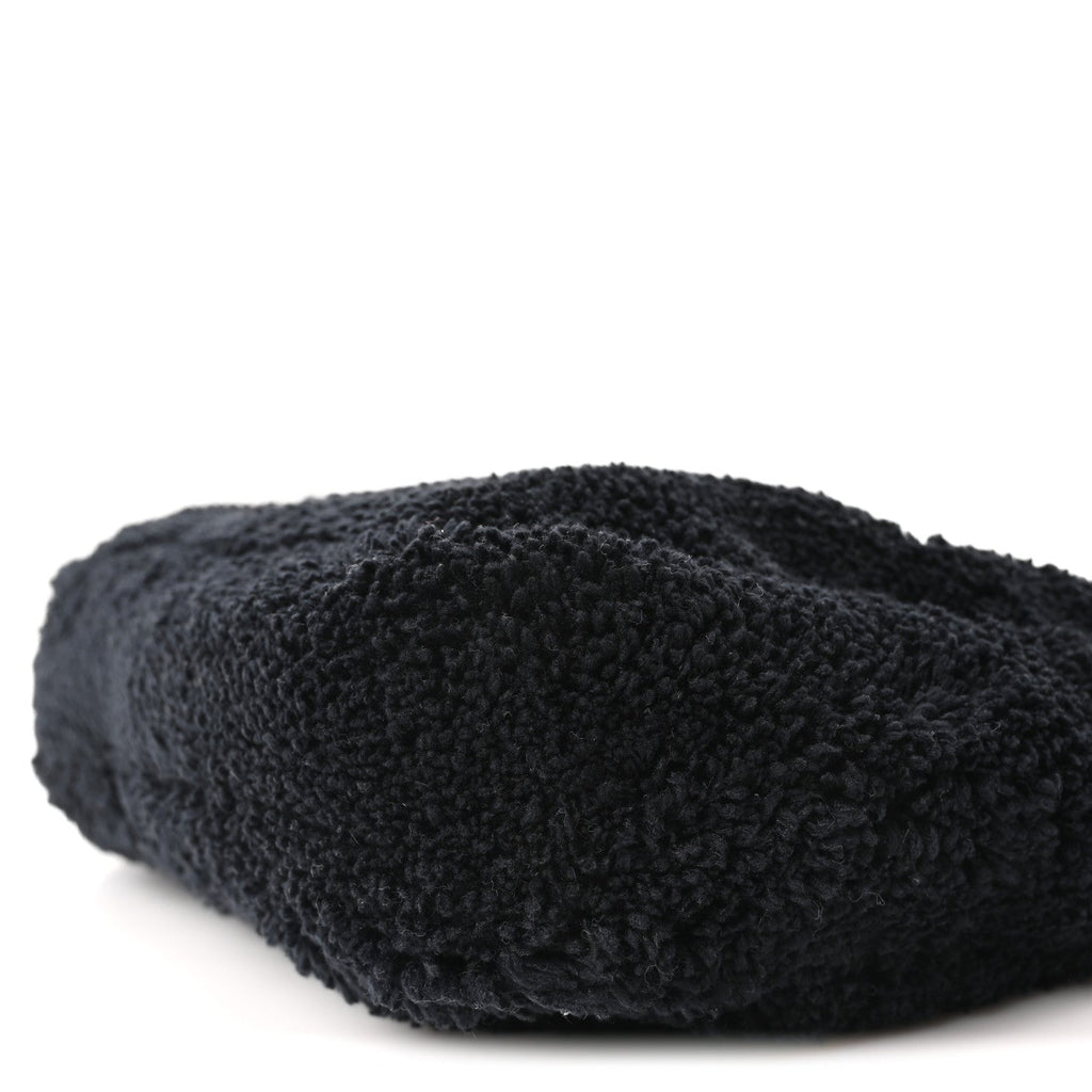 Terry Cloth Mini Re-Edition 2000 Bag Black White