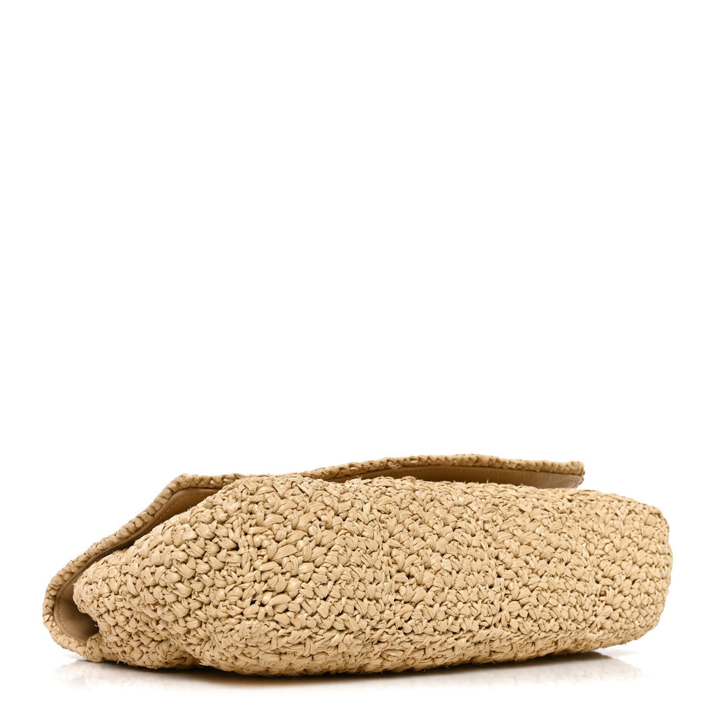 Raffia Monogram Medium Jamie Natural Avorio