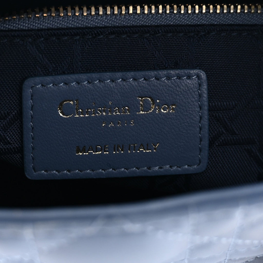 Lambskin Cannage Small My ABCDior Lady Dior Denim Blue