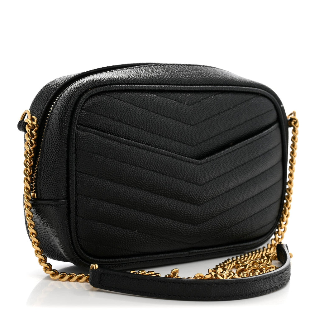 Grain De Poudre Matelasse Monogram Mini Lou Camera Bag Black