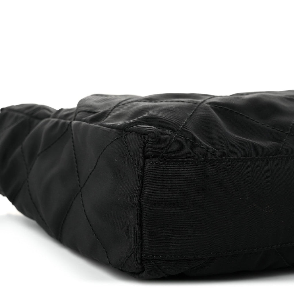 Nylon Tessuto Impuntu Quilted Tote Black
