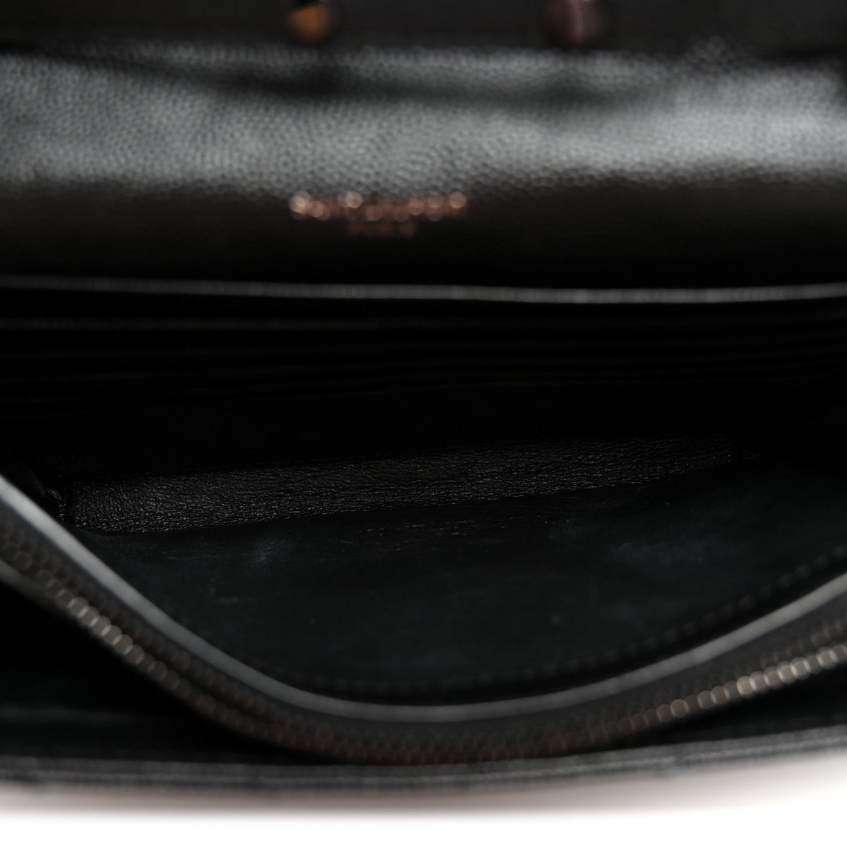 Grain De Poudre Matelasse Chevron Monogram Monochrome Chain Wallet Black