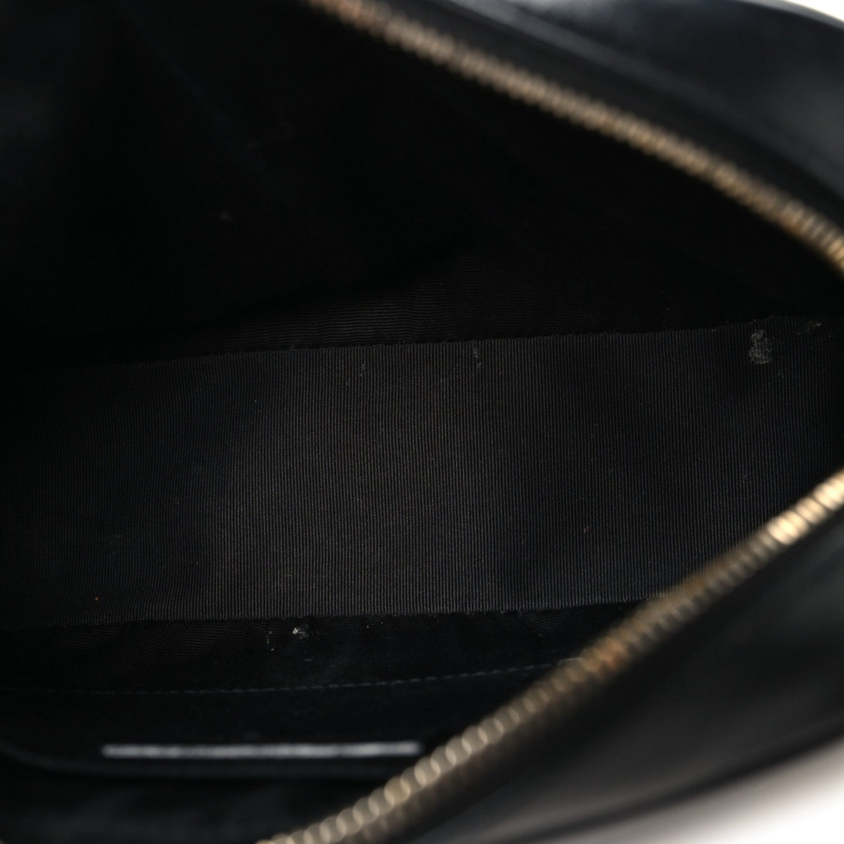 Patent Mixed Matelasse Triquilt Small Monogram Satchel Black