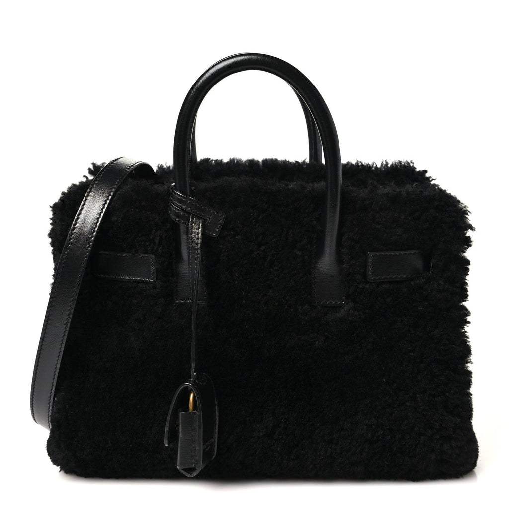 Shearling Nano Sac De Jour Black