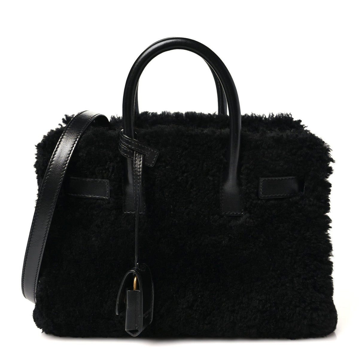 Shearling Nano Sac De Jour Black