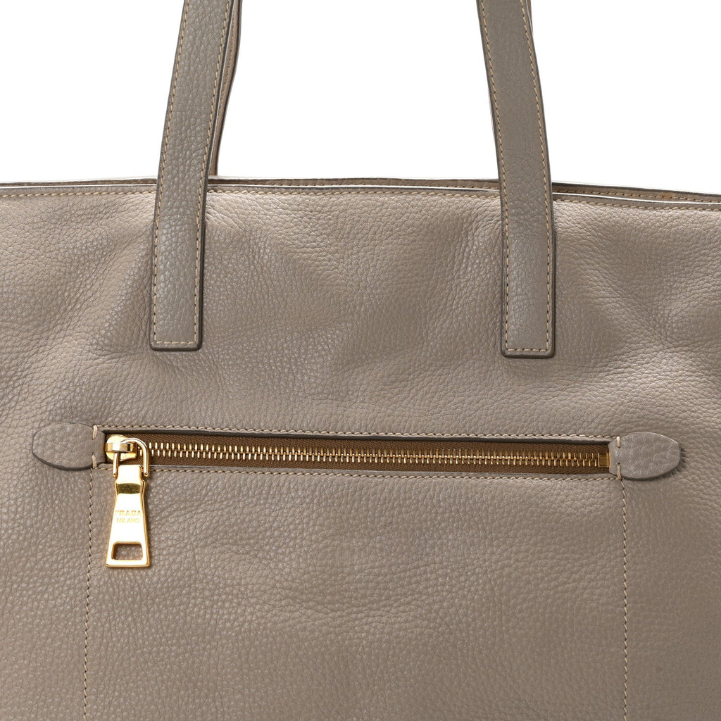 Vitello Daino Shopping Tote Argilla