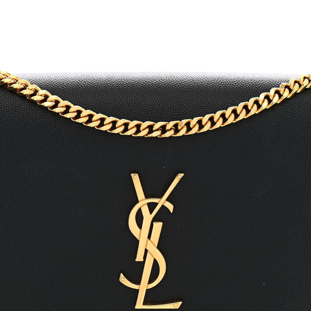 Grain De Poudre Medium Classic Monogram Kate Satchel Black
