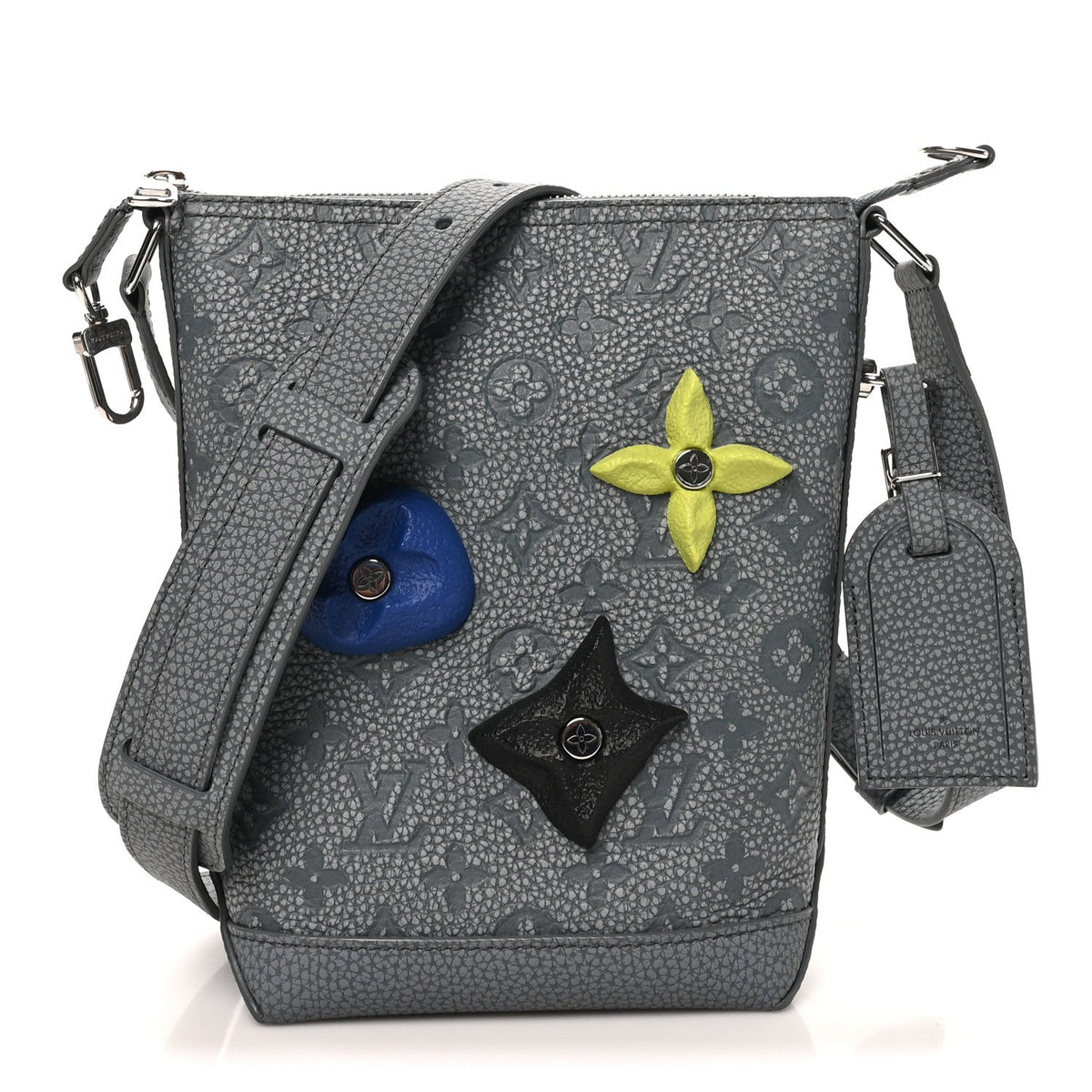 Taurillon Monogram Chalk Hobo Cruiser PM Granite Gray