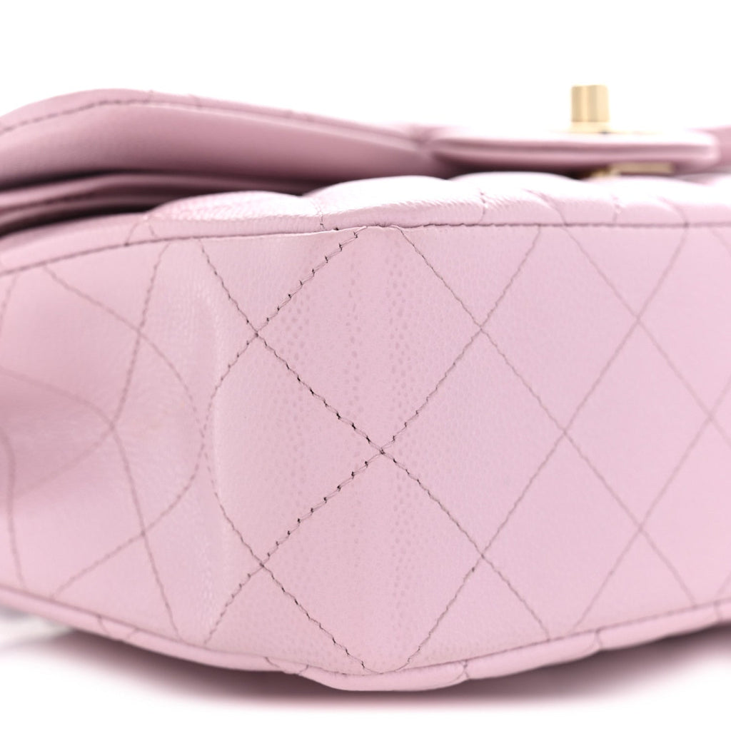 Caviar Quilted Small Double Flap Pink