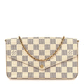 Damier Azur Pochette Felicie Chain Wallet Rose Ballerine Rose Ballerine