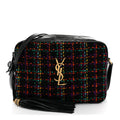 Tweed Calfskin Monogram Lou Camera Bag Black