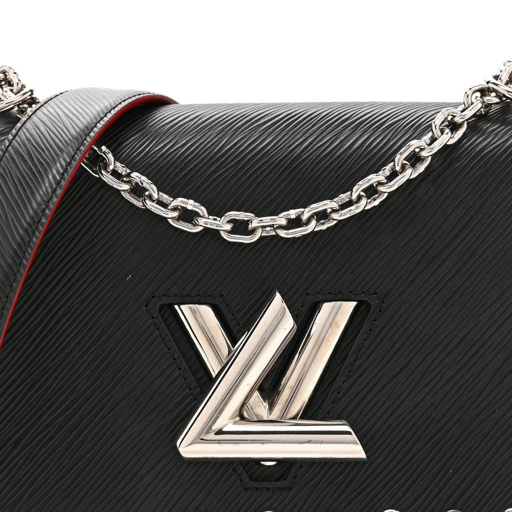 Epi Studded Twist Shoulder Bag MM Black