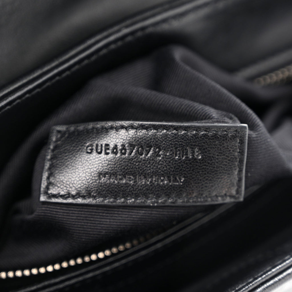 Calfskin Y Quilted Monogram Toy Loulou Crossbody Bag Black