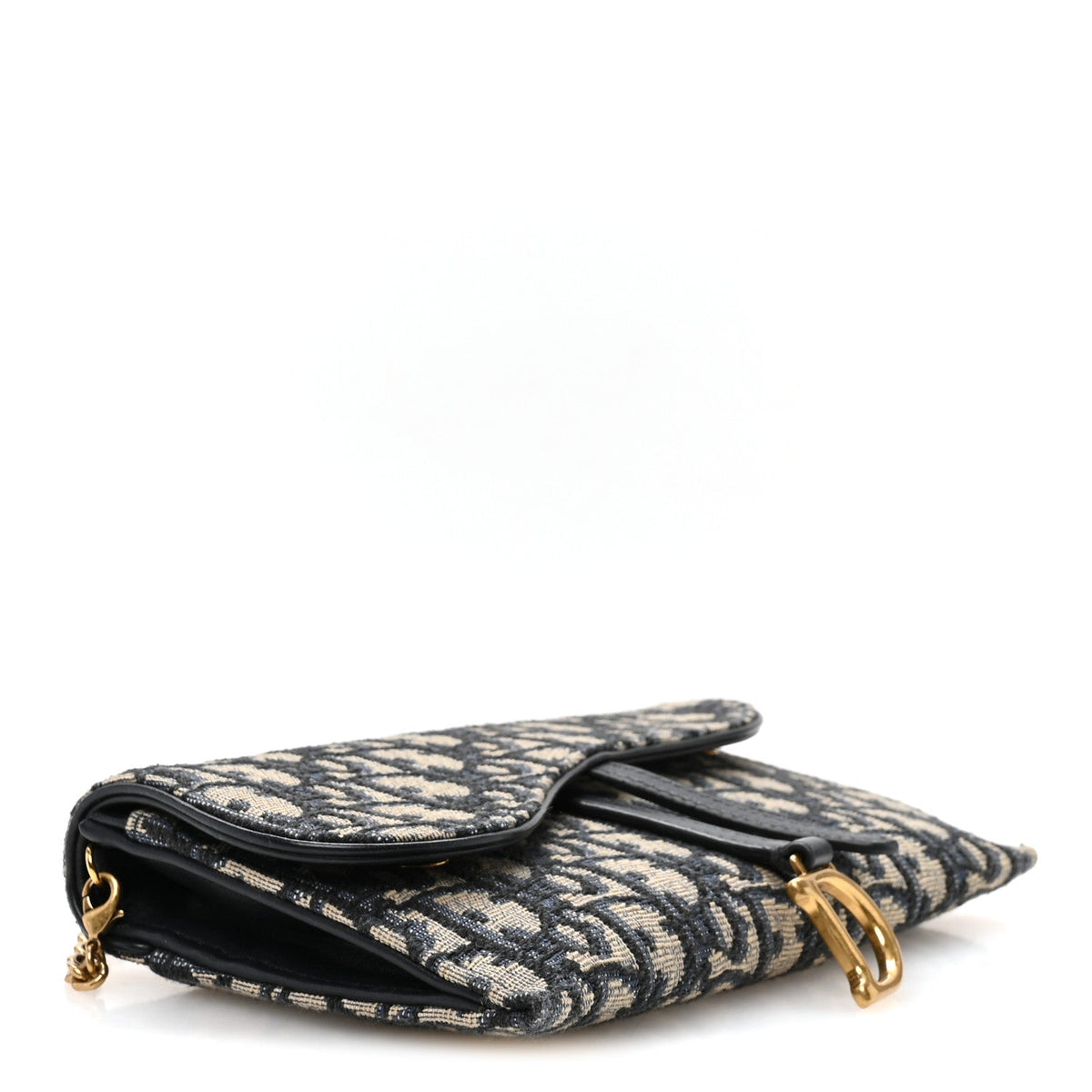 Oblique Small Saddle Chain Pouch Blue