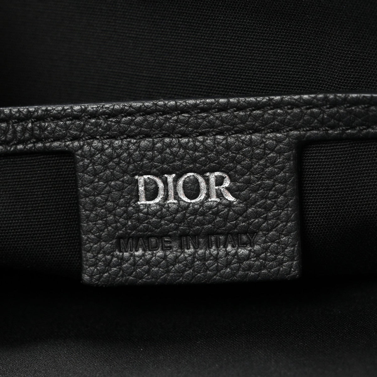 Grained Calfskin Saddle Messenger Bag Black