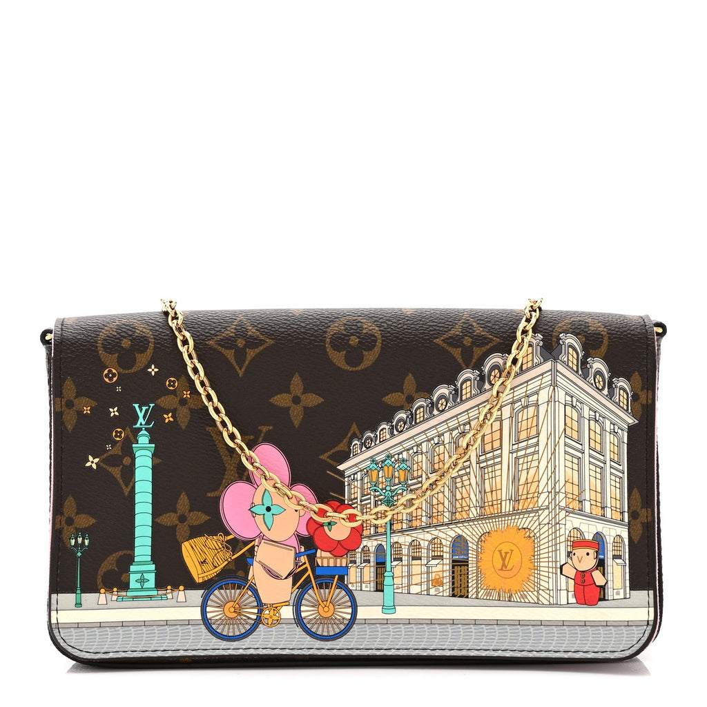 Monogram 2022 Christmas Animation Paris Pochette Felicie Chain Wallet Pink