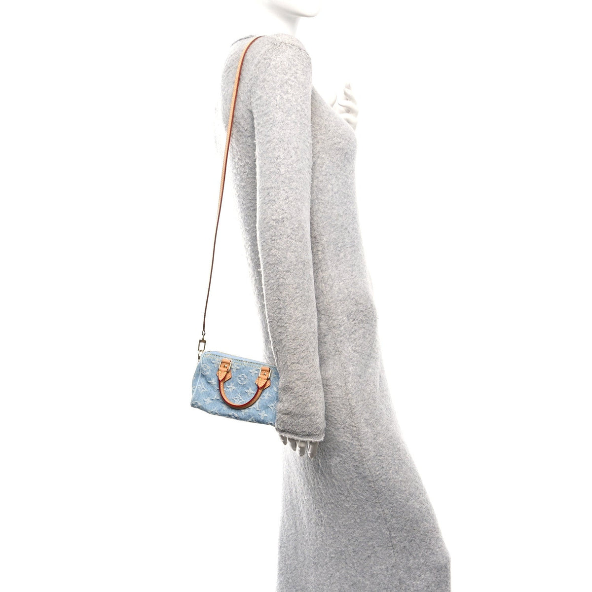 Monogram Denim Nano Speedy Sky Blue