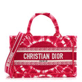 Canvas Embroidered Tie Dye Mini Book Tote With Strap  Pink