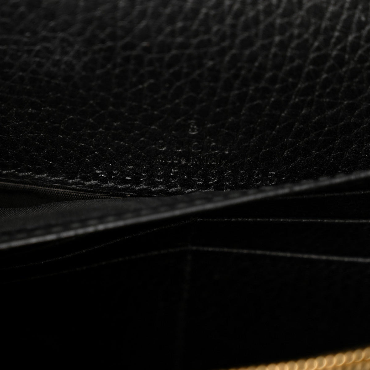 Calfskin Mini GG Marmont Chain Wallet Black