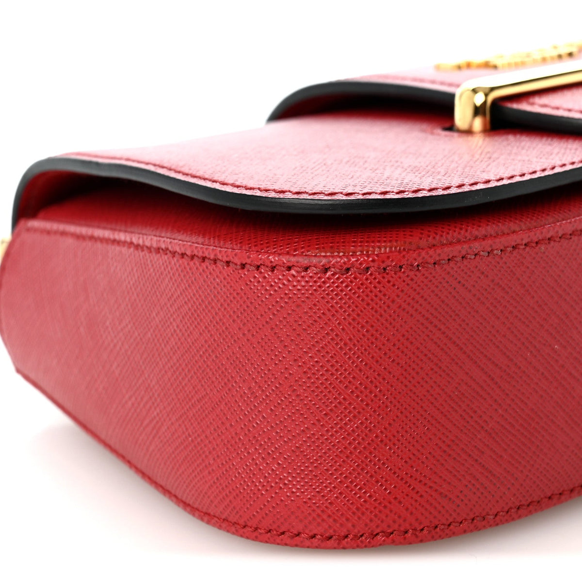 Saffiano Lux Sidonie Small Chain Crossbody Bag Fuoco